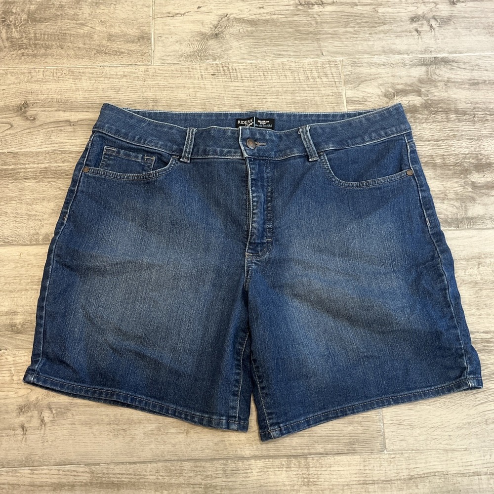 Riders by Lee Denim Shorts Womens 18M Blue Excellent Mid Rise Stretch 1RMWBW5